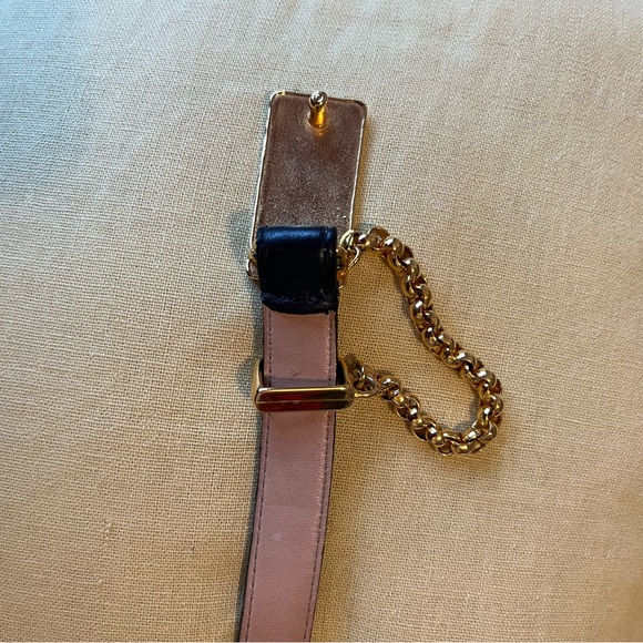Talbots small Black Belt with Gold Chain Accent - Picture 4 of 7